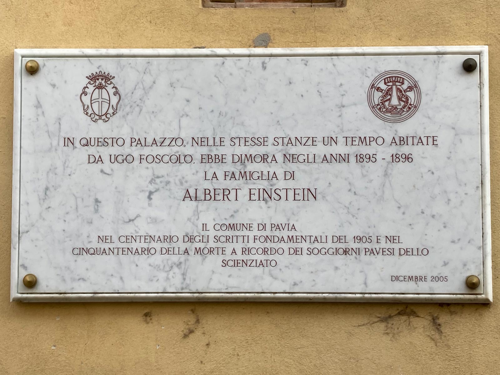 Anche Albert Einstein ha abitato a Pavia