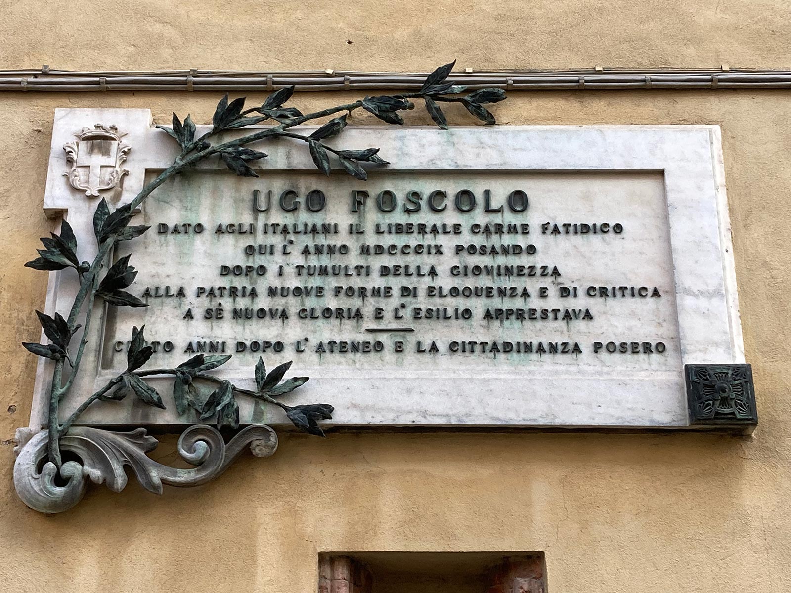 Ugo Foscolo ha abitato a Pavia