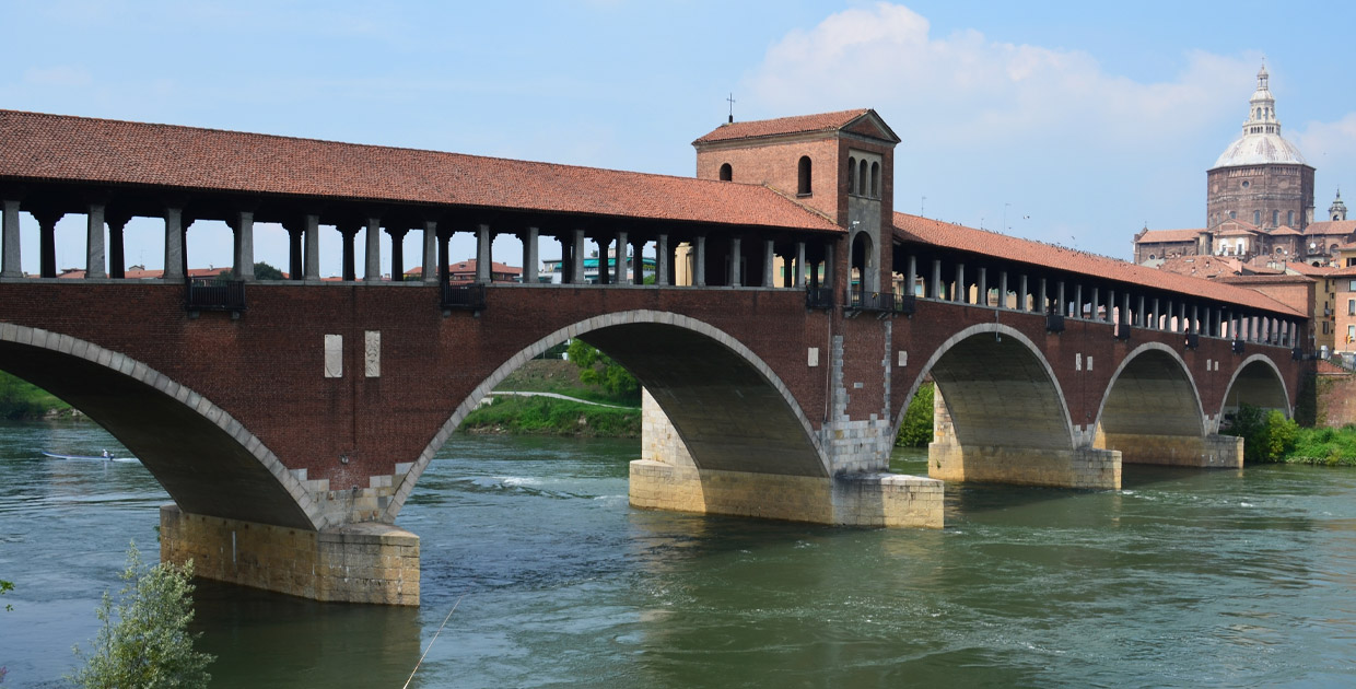 Foto del Ponte Coperto a Pavia