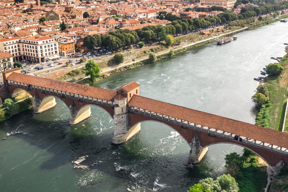 Fotografia del Ponte Coperto a Pavia